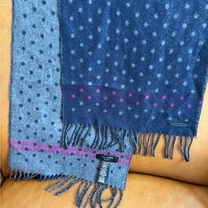Ted Baker Gray Scarf with Pink and Cream Dots